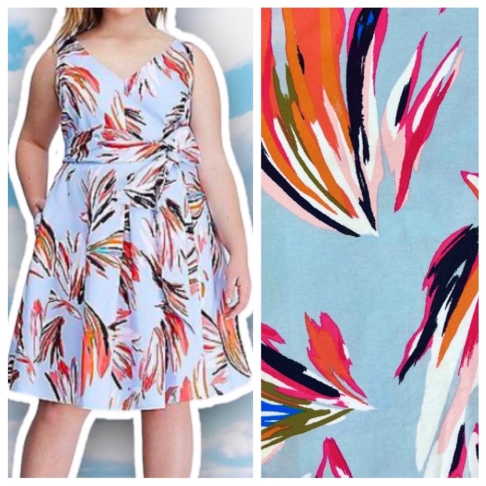 LANE BRYANT Abstract Brushstroke Print Midi Dress Plus Size Artsy Boho Curvy